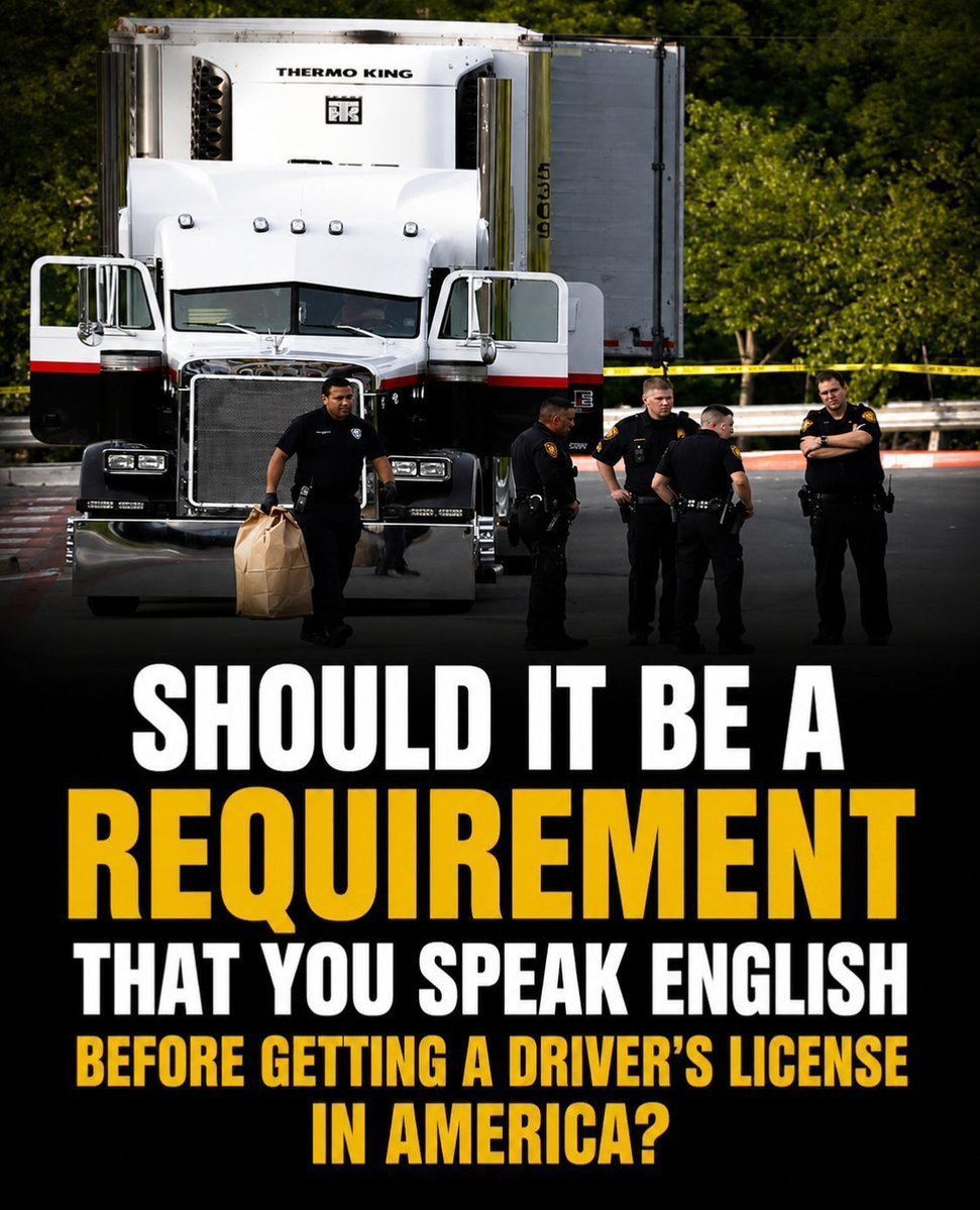 trump_supp's tweet photo. Should English Be Required for a Driver’s License in America? https://t.co/Ni72YhCz2I
