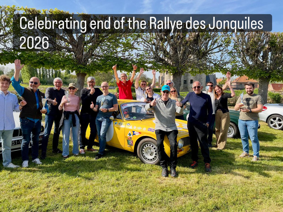 DoylePrangbi's tweet photo. Celebrating at the finish of the Rallye des Jonquilles 2026! https://t.co/nPszjkK0x0