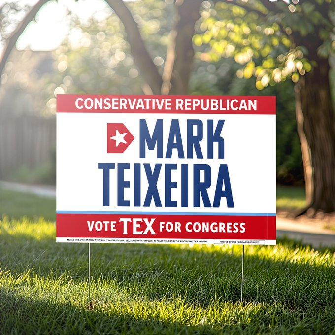 teixeiramark25's tweet photo. We have yard signs, but they’re going fast!

Sign up below to get yours and show your support for the campaign.

Just 33 days until Election Day. Stand with Team Tex, and let’s keep Texas strong and America free!

Check the "Yard Sign" box:
https://t.co/1WcMGZ7XWl https://t.co/cL7WEhGNll
