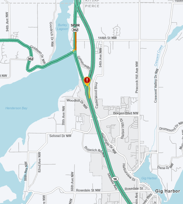wsdot_tacoma's tweet photo. Expect slow going on SR 16 WB approaching the Purdy/Key Center exit today. We're out doing some emergency guardrail repairs. The work has to be done ASAP for safety, otherwise we would wait for a time with lower traffic volumes. Real time travel info at https://t.co/HUGa1WTJfY https://t.co/v7ItNbm5rf