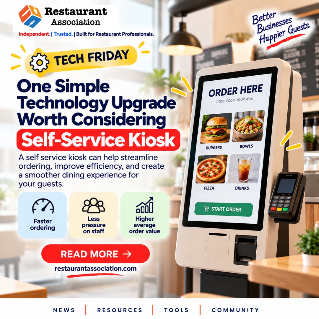 Restaurant4702's tweet photo. Make ordering easier for guests and your team. Self service kiosks can streamline orders, reduce staff pressure, and create a smoother guest experience while supporting higher order values. Would one work for your restaurant? https://t.co/60mRA0Yirp #RestaurantTechnology https://t.co/99nhDQcWOz