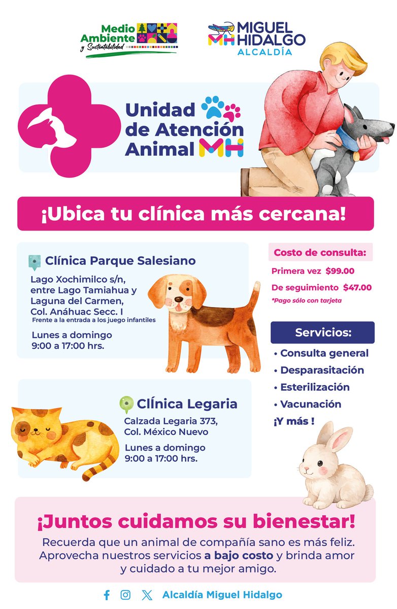 mauriciotabe's tweet photo. ¿Ya conoces las veterinarias de la Miguel Hidalgo?

Encuentra servicios a muy bajo costo y la mejor atención para tus perros o gatos.🐾 https://t.co/842Lo4YXBL