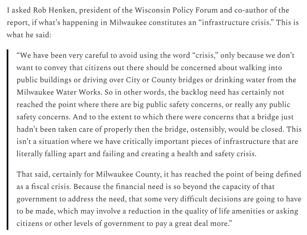 DanRShafer's tweet photo. It's really been an astonishing budget turnaround in Milwaukee County since David Crowley was elected. He delivered on solutions that eluded his predecessors — and did so in his first term.

Need a refresher? This is how experts were talking about the County's position in 2019. https://t.co/fwMHTsNI99