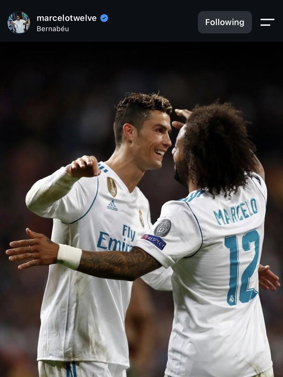 MadridXtra's tweet photo. 🥹🤍 Marcelo on IG: “What can I say, Cristiano Ronaldo.” https://t.co/MJRG8uhBlw
