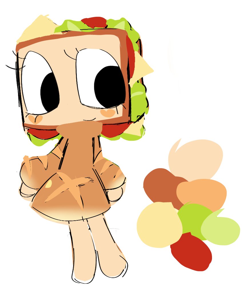 QwQ624521695520's tweet photo. Trying to design a sandwich toon idk what I'm doing https://t.co/pxreMtpJAs