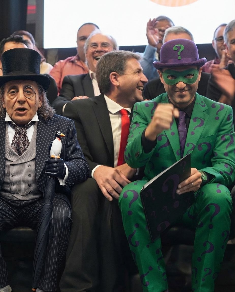 ArielAcuna1905's tweet photo. @FacuTorresLima Sabes que la próxima película de Batman va a estar buena cuando el Pingüino y el Acertijo se ven así. https://t.co/8Pczhw0CG9