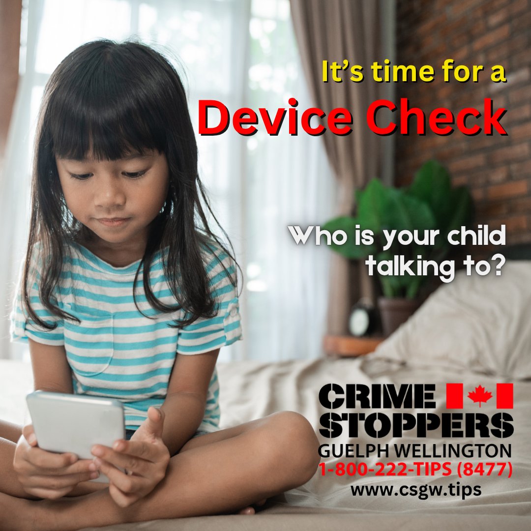 CSGWtips's tweet photo. Your kids have made new friends in person and online. Time for a #DeviceCheck so you know who they are communicating with!

#Guelph #Wellington #Prevention #CybetSafety https://t.co/RQZxAlcPKq
