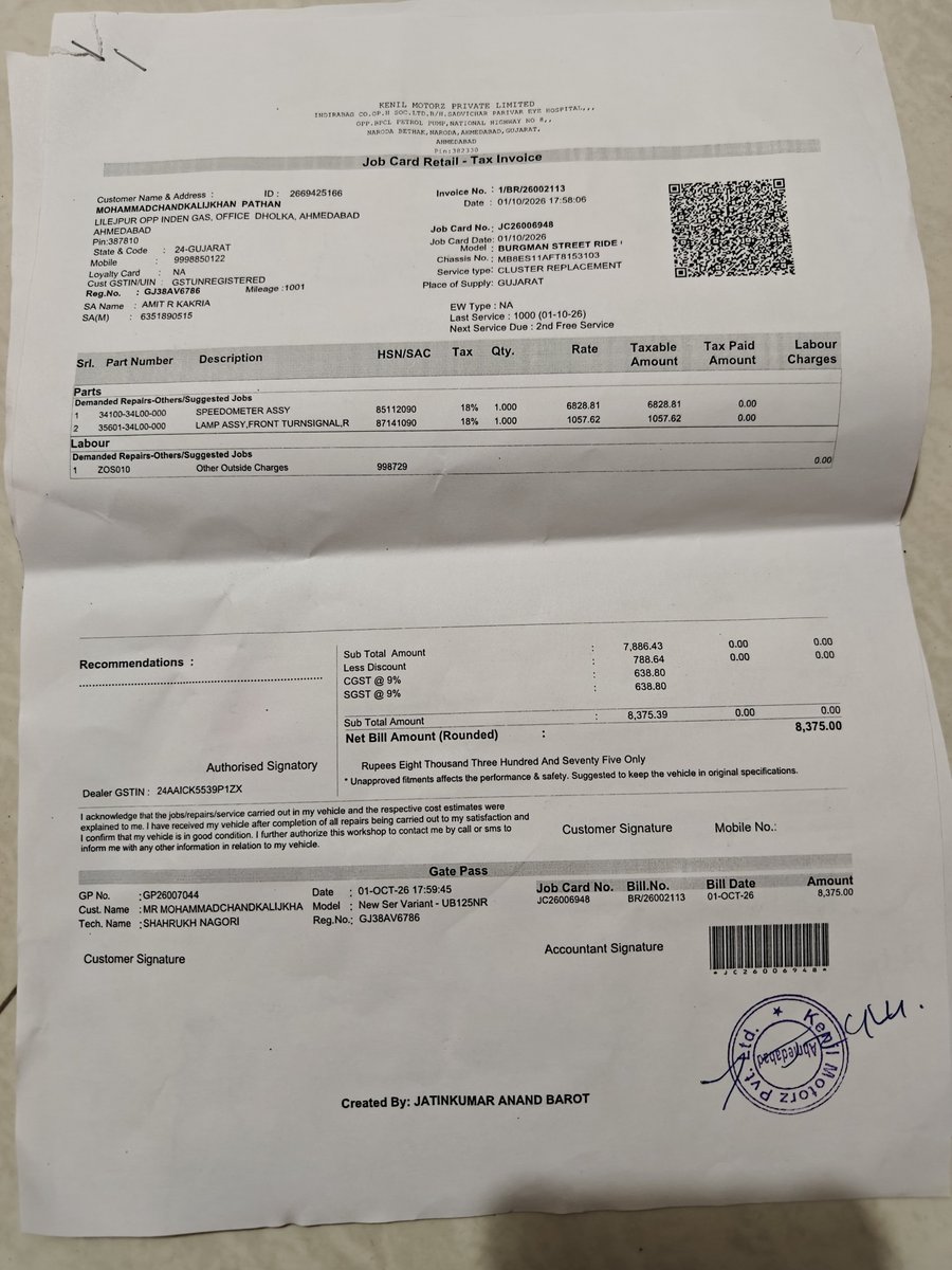 bablu_path42054's tweet photo. Worst experience with Suzuki Motorcycle! My vehicle was stuck at their service station from17 Aug to1st Oct with zero response. Today, I was forced to pay extra charges for the speed meter light just to get my scooter back. Strongly advise everyone:DO NOT buy Suzuki vehicles https://t.co/nwgunCBzxk