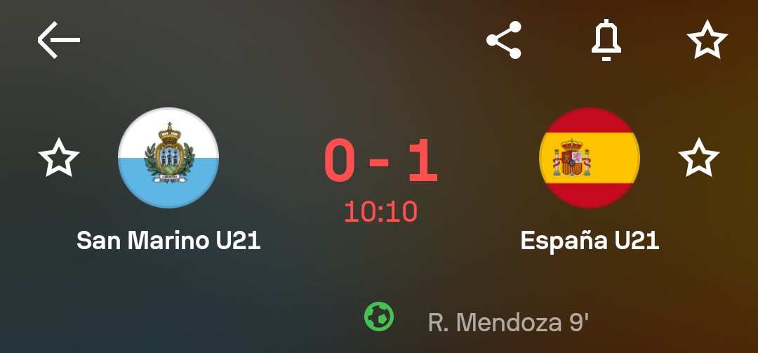 SanMarinoTeam's tweet photo. Gol de España a los 9 minutos. Ya estamos perdiendo.

🇸🇲 San Marino 0-1 España 🇪🇸 https://t.co/GBREAzVv9i