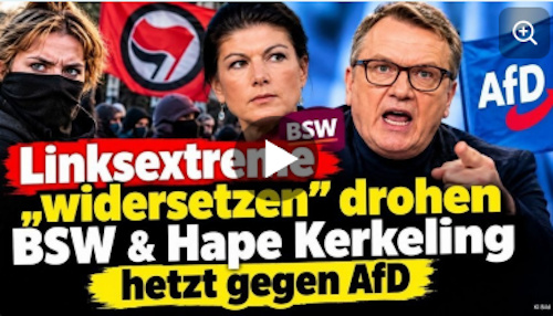 EgonFischer3's tweet photo. Video: Robert Matuschewski: #1.402 - Linksextreme "wiedersetzen" drohen BSW &amp; Hape Kerkeling hetzt gegendie  AfD! (08:11)
 
https://t.co/Gy9Ucvg0nZ https://t.co/26QycYcVYZ