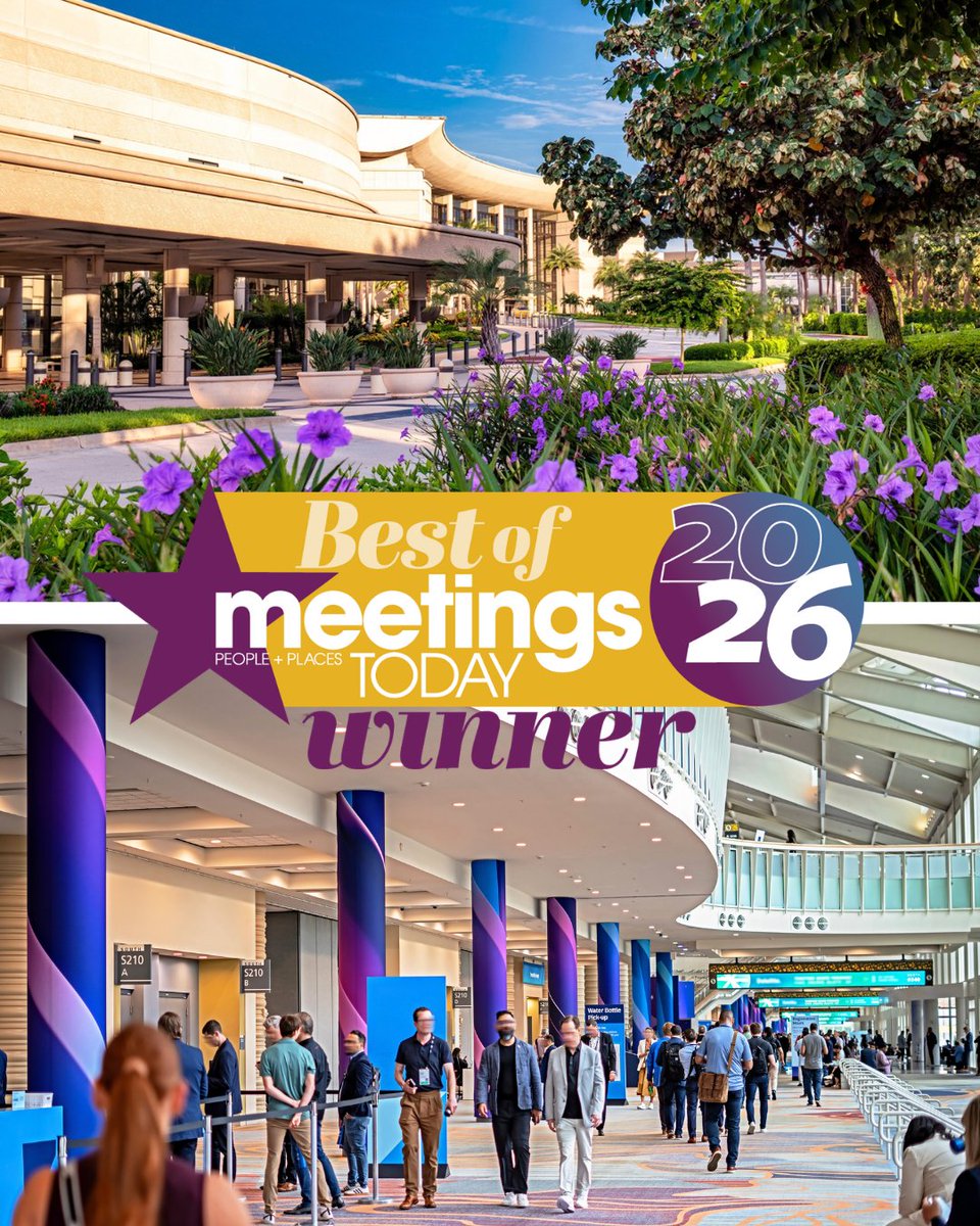 OCCC's tweet photo. 🏆 The votes are in! The Orange County Convention Center is proud to be recognized by @meetingstoday as a “Best of” winner for 2026 in the Convention Center category.

The award is voted on by Meetings Today’s audience of more than 62,000 planners. https://t.co/UT4390d9Ax