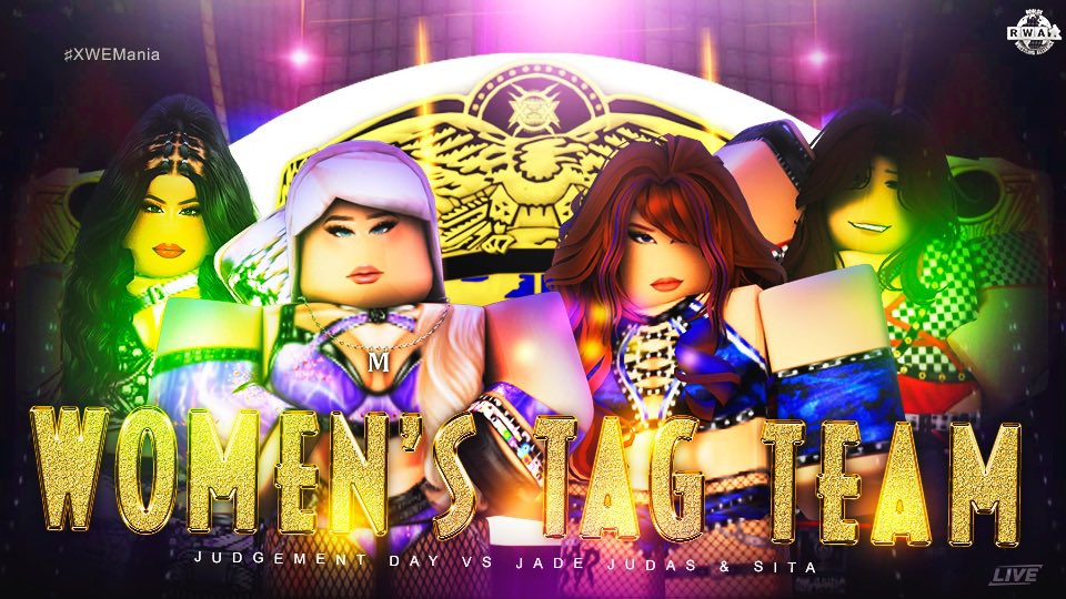 XWENetwork's tweet photo. 🎺 10/3/26 - XtremeMania XLIX 🎺

WOMENS TAG TEAM 👑

On DAY ONE: @JudasJade teams up with @SumaMaraj to try capturing the ONE title she needs for an TRIPLE CROWN but they need to PASS the REIGNING Champions #TheJudgementDay!

Which team will walk out as CHAMPIONS?! https://t.co/fjTmiLUx82