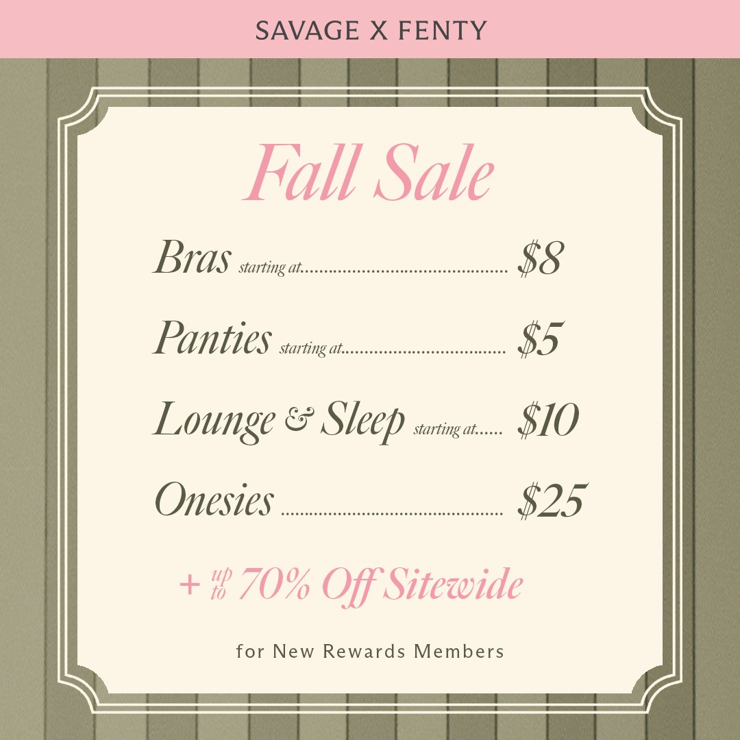 SavageXFenty's tweet photo. FALL SALE ALERT 🍂 Don't miss out on these deals!