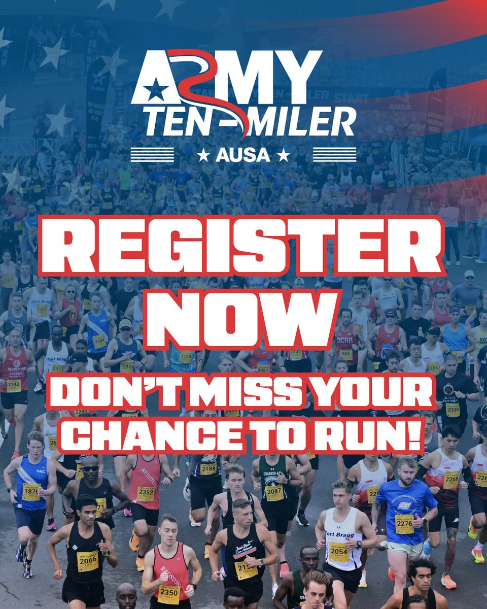 armytenmiler_'s tweet photo. Are you registered? It's your FINAL CHANCE! 🚨 One week out from race day — use code FINAL20 to save on registration, valid through Oct 8! Join us at the starting line on October 11th! 🎉

Sign up: https://t.co/w7DrOXOIWk https://t.co/f0EMNTnYbF