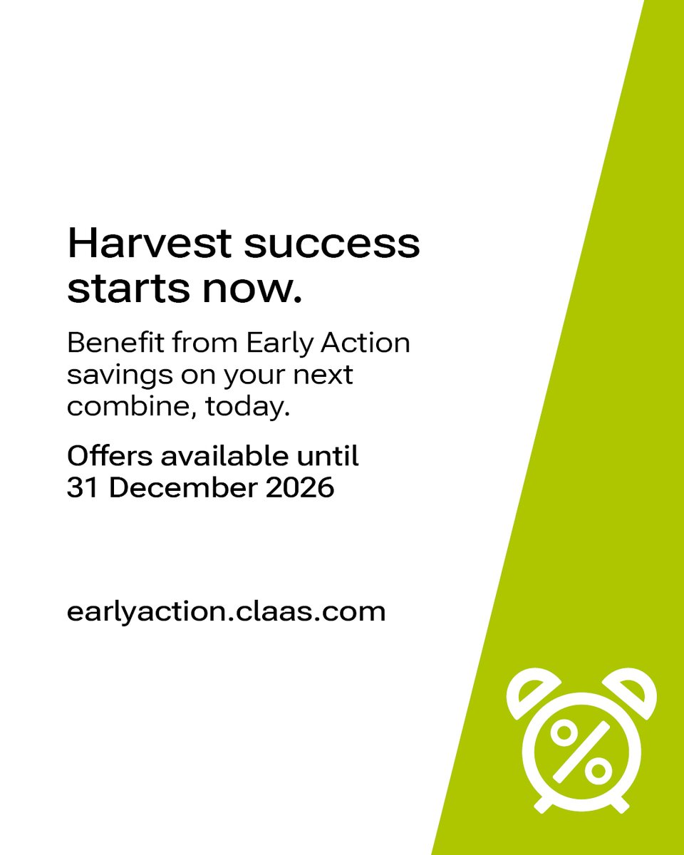 oliveragri's tweet photo. Strong seasons start now 💪
Benefit from @CLAAS_UK Early Action discounts for your 2027 harvest. 🌾

Contact your local OLIVERS branch or FSM for more information 
https://t.co/BYMH1Mt5at https://t.co/jIuH9JICIO