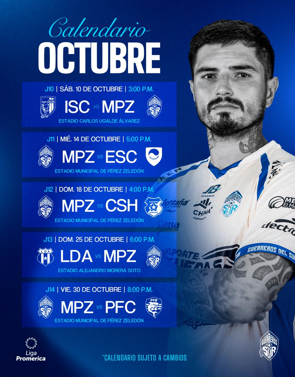 municipalpz's tweet photo. 🗓️ 𝗢𝗖𝗧𝗨𝗕𝗥𝗘 𝗡𝗢𝗦 𝗘𝗦𝗣𝗘𝗥𝗔. 💙🤍

La cancha vuelve a llamarnos. ⚽️🔥
Nuevas batallas, nuevos desafíos y una misma misión: 𝐝𝐞𝐟𝐞𝐧𝐝𝐞𝐫 𝐞𝐬𝐭𝐨𝐬 𝐜𝐨𝐥𝐨𝐫𝐞𝐬 𝐡𝐚𝐬𝐭𝐚 𝐞𝐥 𝐟𝐢𝐧𝐚𝐥.

Este es nuestro calendario.

¡𝐃𝐚𝐥𝐞 𝐆𝐮𝐞𝐫𝐫𝐞𝐫𝐨𝐬! 😤⚔️💙🤍 https://t.co/PZcuR93Yi2