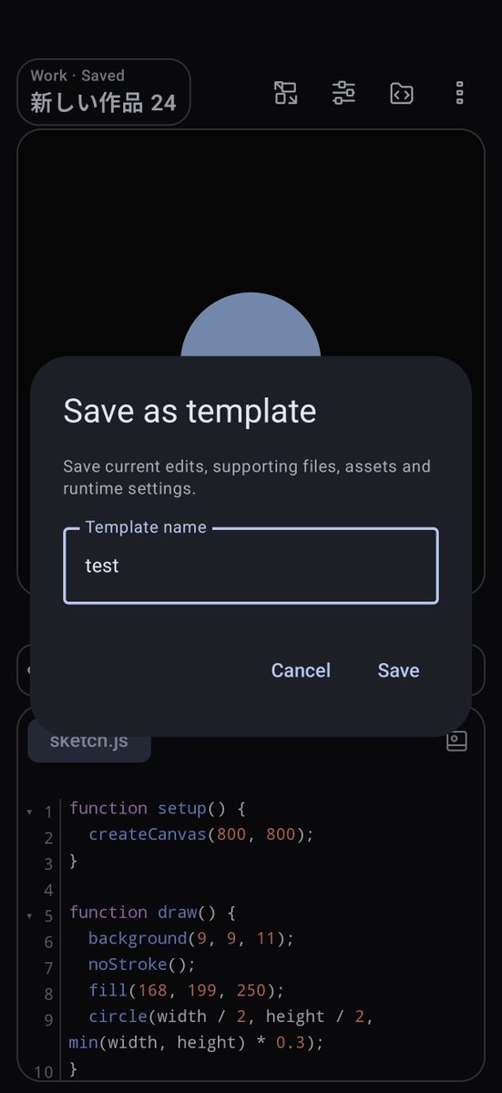 rincodedev's tweet photo. Edit:RiN v2.1.0 is out! 🎉
Mobile creative coding for Android:

✨ Custom User Templates
⚡ Instant launch &amp; fast split saves
🔍 Console: Error filter &amp; log copy
🛡️ Non-destructive conflict merge

Sketch anywhere 👇
https://t.co/9LJh3bimaD

#p5js #Processing #EditRiN https://t.co/eMD8nWUpVv