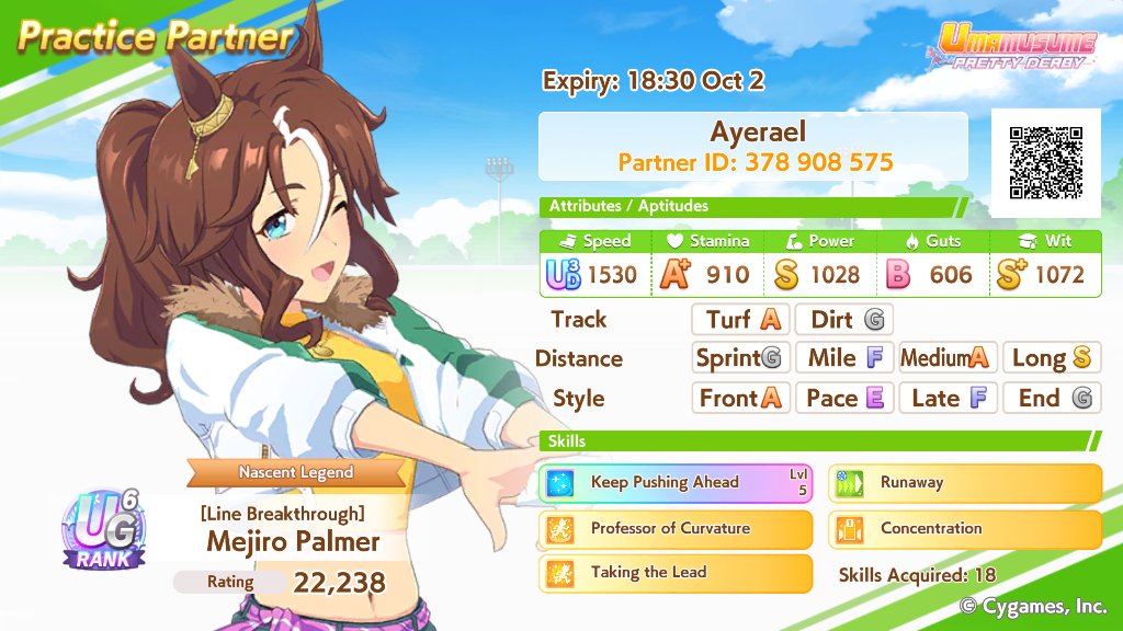 HAPPYx2Meeting's tweet photo. Hey, check out my runner! Save her as a partner to practice in races together!
https://t.co/r1lmvPsBzq
#Umamusume #Race #Held #Practice #Partners https://t.co/bVcjX4KhKn