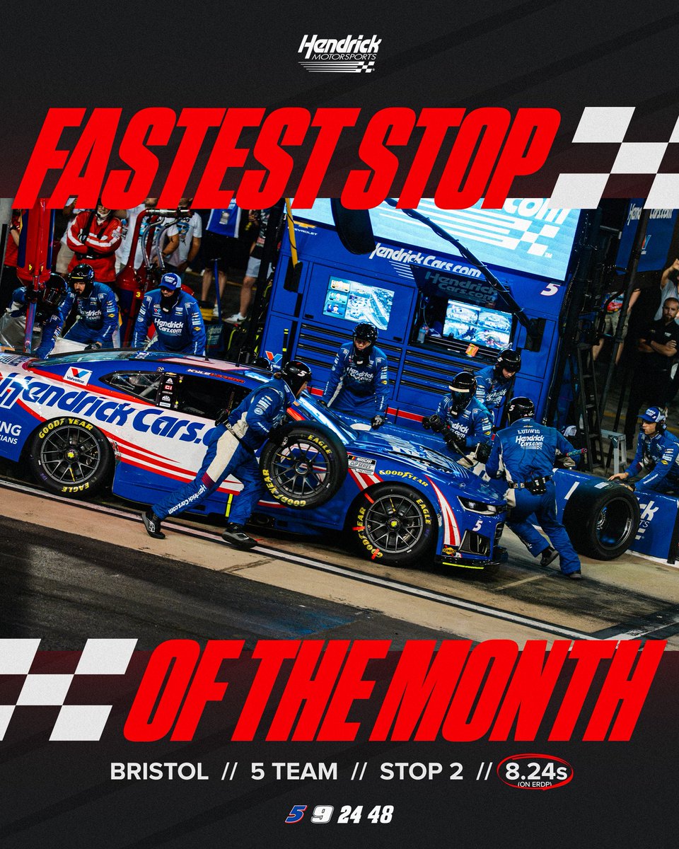 TeamHendrick's tweet photo. September’s fastest work. https://t.co/KJqDrrTE6L