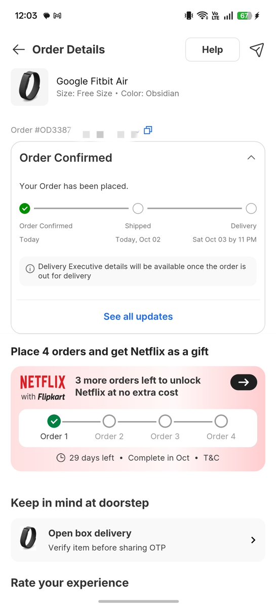 amadcap26's tweet photo. Ordered the google fitbit Air. The much awaited fitness band is here. 
#googlefitbitair
#flipkart 
#fitnessband 
@GoogleIndia https://t.co/YkUxLTBD1I