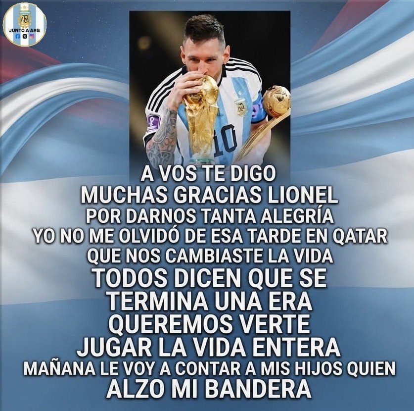 juntoaarg's tweet photo. Tema dedicado a Messi para su despedida. https://t.co/EfnABxs7Sd
