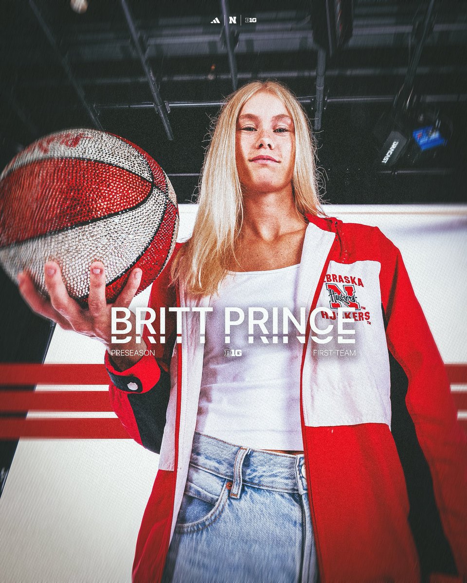 HuskerWBB's tweet photo. B1G TIME 🤩

@Brittprince23 was named to the Preseason All-Big Ten Team! https://t.co/0oLXERcuYX