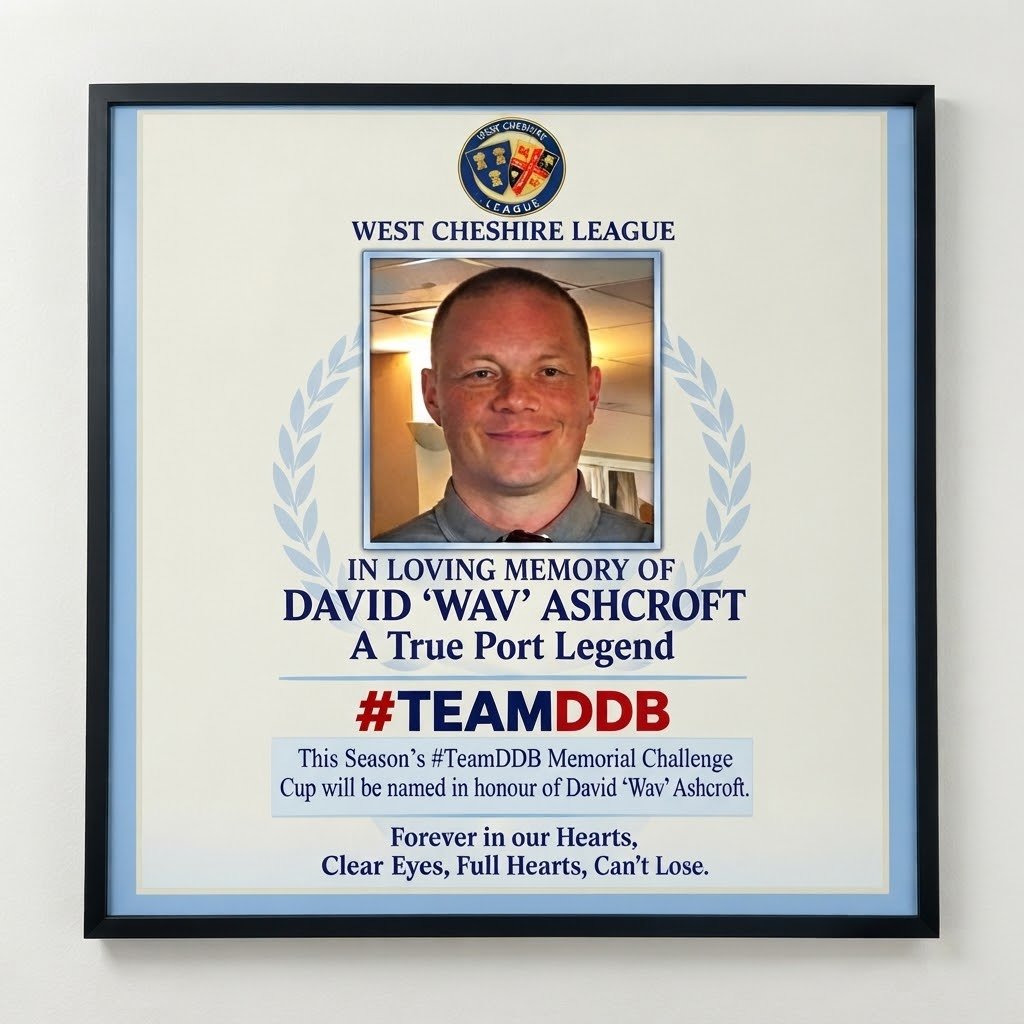 WCLNewsletter's tweet photo. To show our respect, the league have agreed that this seasons #TeamDDB Cup competition will be played as the #TeamDDB Memorial Challenge Cup in honour of David "Wav" Ashcroft. 💔🏆 https://t.co/VD3Y77fRSw