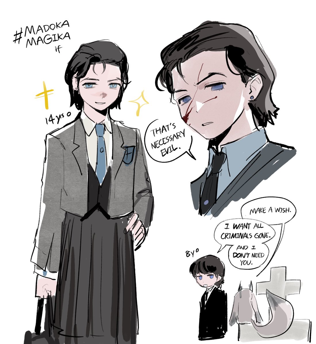 RWheel0333's tweet photo. #dc #batman 和原作零个关系的魔法少女小圆au，， https://t.co/t15SUx5TP8