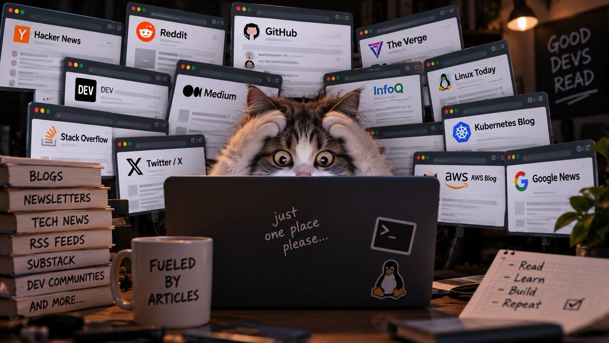 abhi16_93's tweet photo. Before you open Reddit, Hacker News, or another tech newsletter tomorrow...

Try DevFeed.

One feed for developer articles and engineering blogs from across the web.

Free. No account required. New stuff every day.