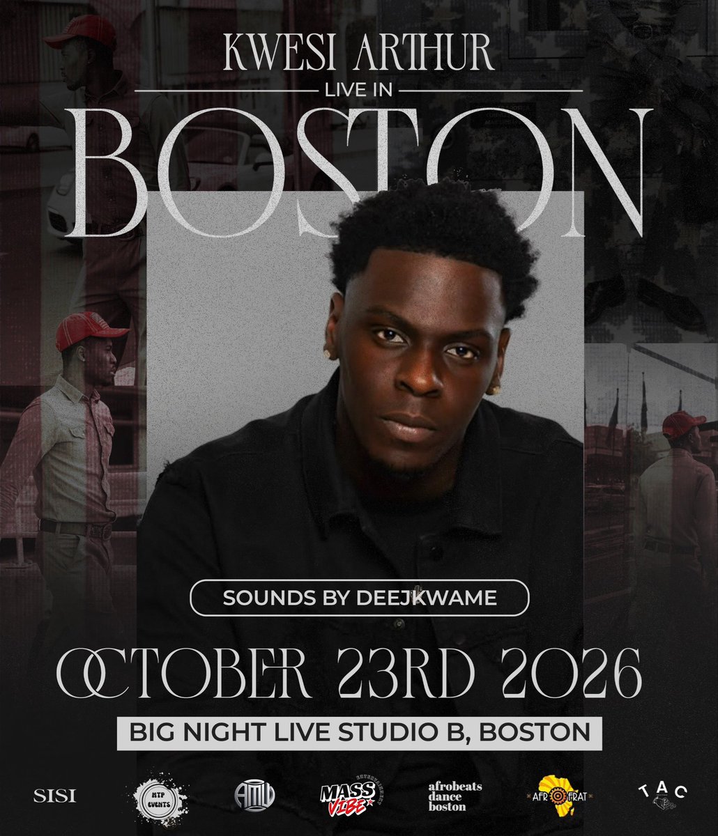 KWESIARTHUR_'s tweet photo. I’ll be performing live inside Boston, MA on October 23 alongside my brothers @africanvibezzz @deejkwame and others💥💥💥 

Come with good vibes and great energy!

Get your tickets here:

https://t.co/eA83ushYDx https://t.co/QKI8i92srC