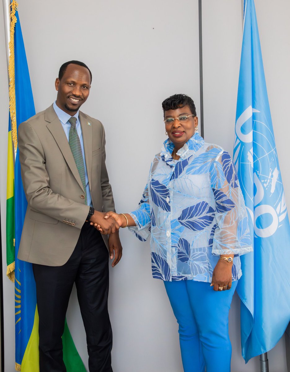 UNIDORwanda's tweet photo. UNIDO Rwanda Country Representative, Mr. Jonas Munyurangabo welcomed Ms. Marie Goreth Nizigama, @unwomenrwanda Country Representative, for a courtesy meeting to explore opportunities for collaboration on women’s economic empowerment and inclusive industrial development. https://t.co/veuLQHS4GT
