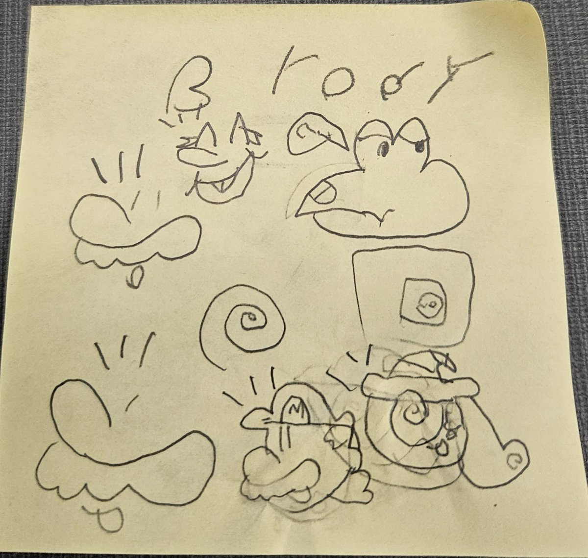SuperBroster's tweet photo. Someone give me stinky Notes! So Here are Doodles I drew on them!!! https://t.co/YuG8EUy74E