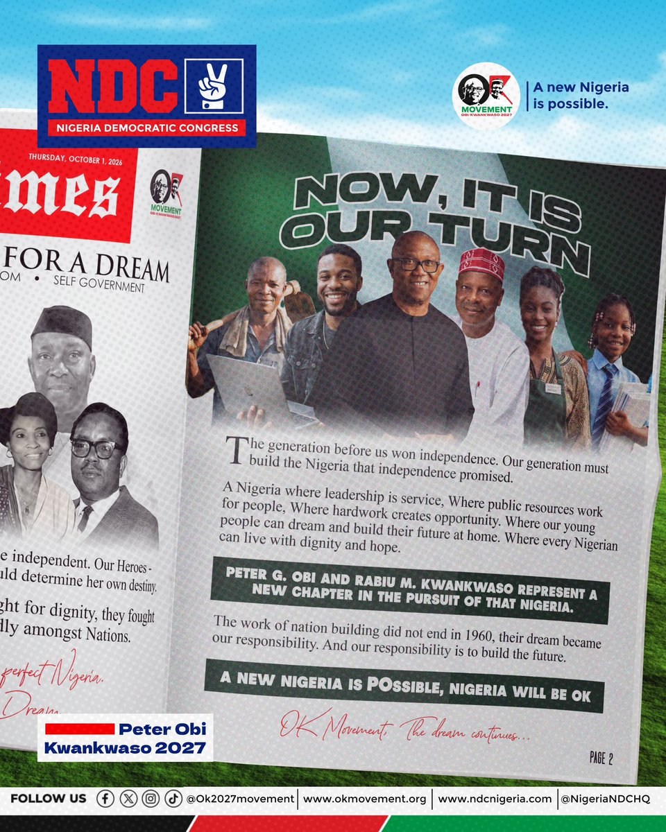 OK2027movement's tweet photo. A New Nigeria is Possible. https://t.co/LfBwgQdVT0