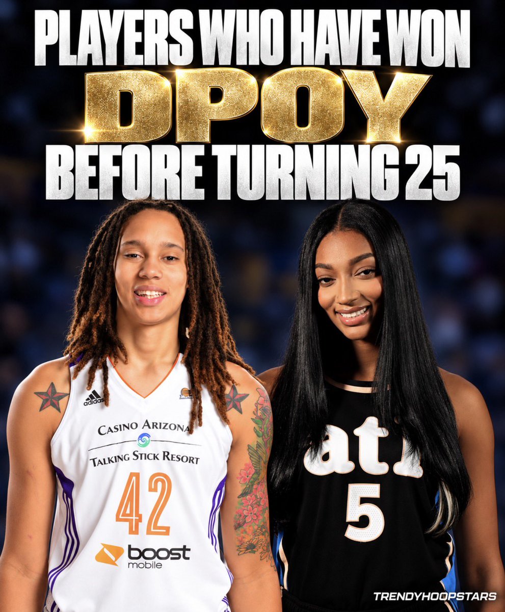 trendyhoopstars's tweet photo. Players Who Have Won Defensive Player of the Year Before Turning 25:

Angel Reese
Brittney Griner

✨ https://t.co/MjzY7vXz2c