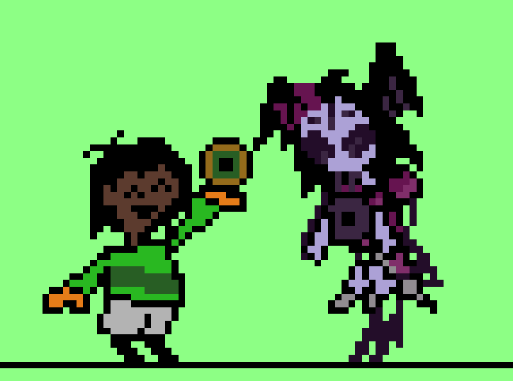 Anonymous647457's tweet photo. Day 1: Donuts (with headcanon)

(for a while I had a headcanon the green soul human taught Muffet how to cook, and Green actually using her  bouncing donuts during their fight made me feel validated) https://t.co/KtArJwhNpr