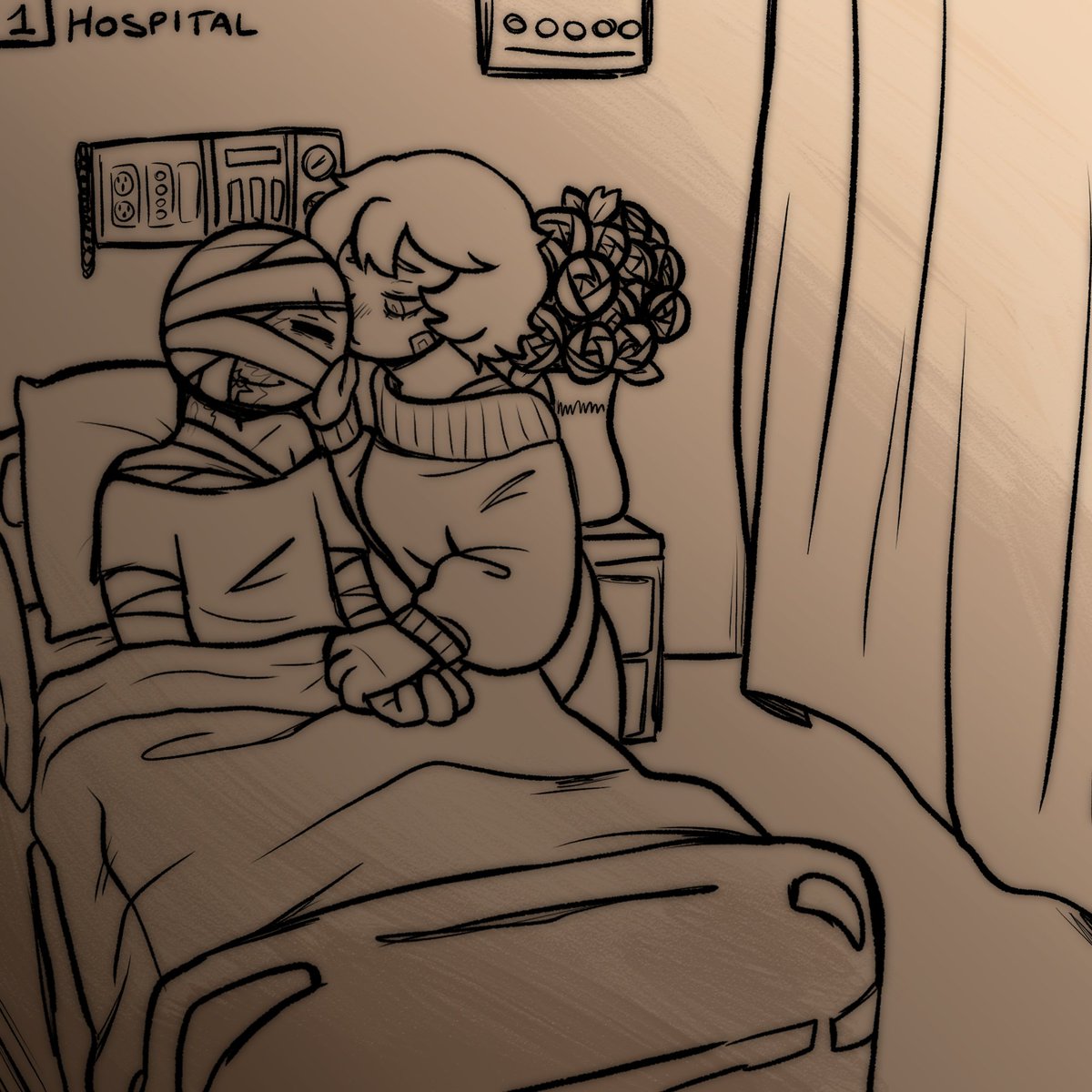 _DarlingWife_'s tweet photo. #yourstober2026 HERE DAY 1💔✨️

I don't really like hospitals anymore but I tried to draw something✨️

#yourboyfriendgame #ybsona #drawing https://t.co/JUV04JP3ZB