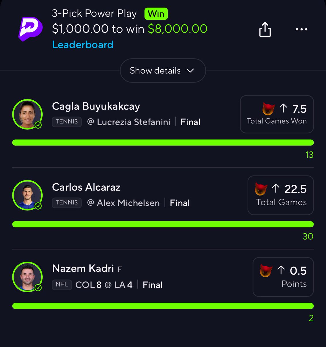 FireDFS1's tweet photo. GIVING $1,000 TO 2 OF YOU THAT LIKES 💚
CASH THE 2ND DEMON IN 1 DAY 🔥🔥🔥

BANGGGGGG ✅✅✅✅✅✅✅ I LOVE YOU GUYS SO MUCH - SEEING ALL THE WINS! 

60% OFF ALL MY PRIZE PICKS SLIPS DAILY, WE WIN DAILY, WE WITHDRAW DAILY ⬇️
https://t.co/wAmumZG2Lg https://t.co/bOpNNJqQx8