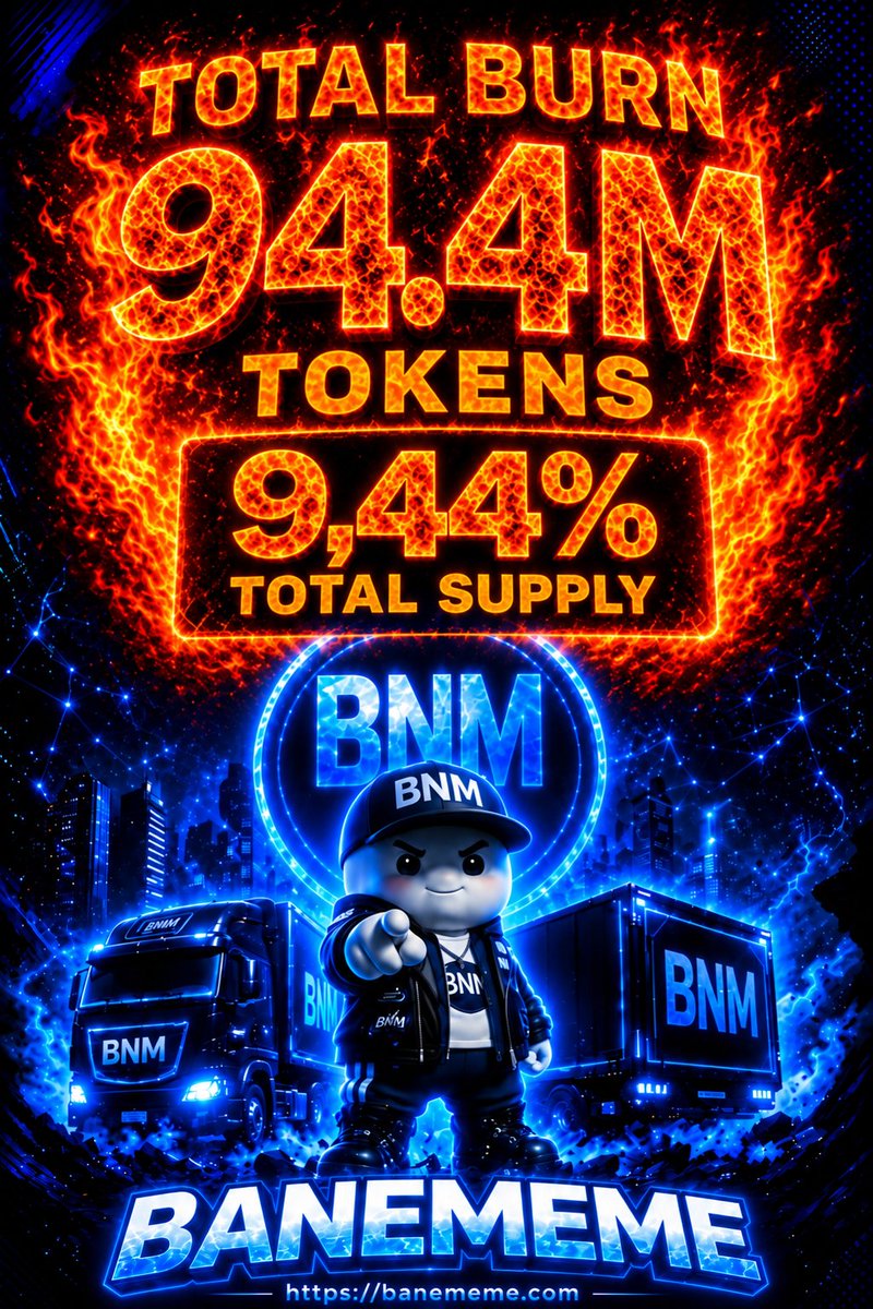 ObradovicBane's tweet photo. 🔥 BURN DAY 73/200 🔥
Another 1M $BNM tokens burned today. 🔥
🔥 Total Burned: 94.4M $BNM 🔥 9.44% of Total Supply
The fire keeps growing. The supply keeps shrinking. 🔥
❤️ Like &amp; repost to keep the fire alive!
Tomorrow, we burn more. 🔥
#BNM #BANEMEME #Solana #TokenBurn https://t.co/ylDE6sAViV