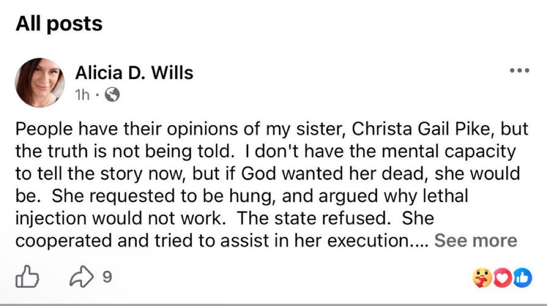 GayTeacherLover's tweet photo. This is Christa Pike’s sister

God bless Christa Pike. If god wanted her dead she would have been been

Killing another woman is NOT the answer when there are so many violent MEN https://t.co/ddxyUXIOa2