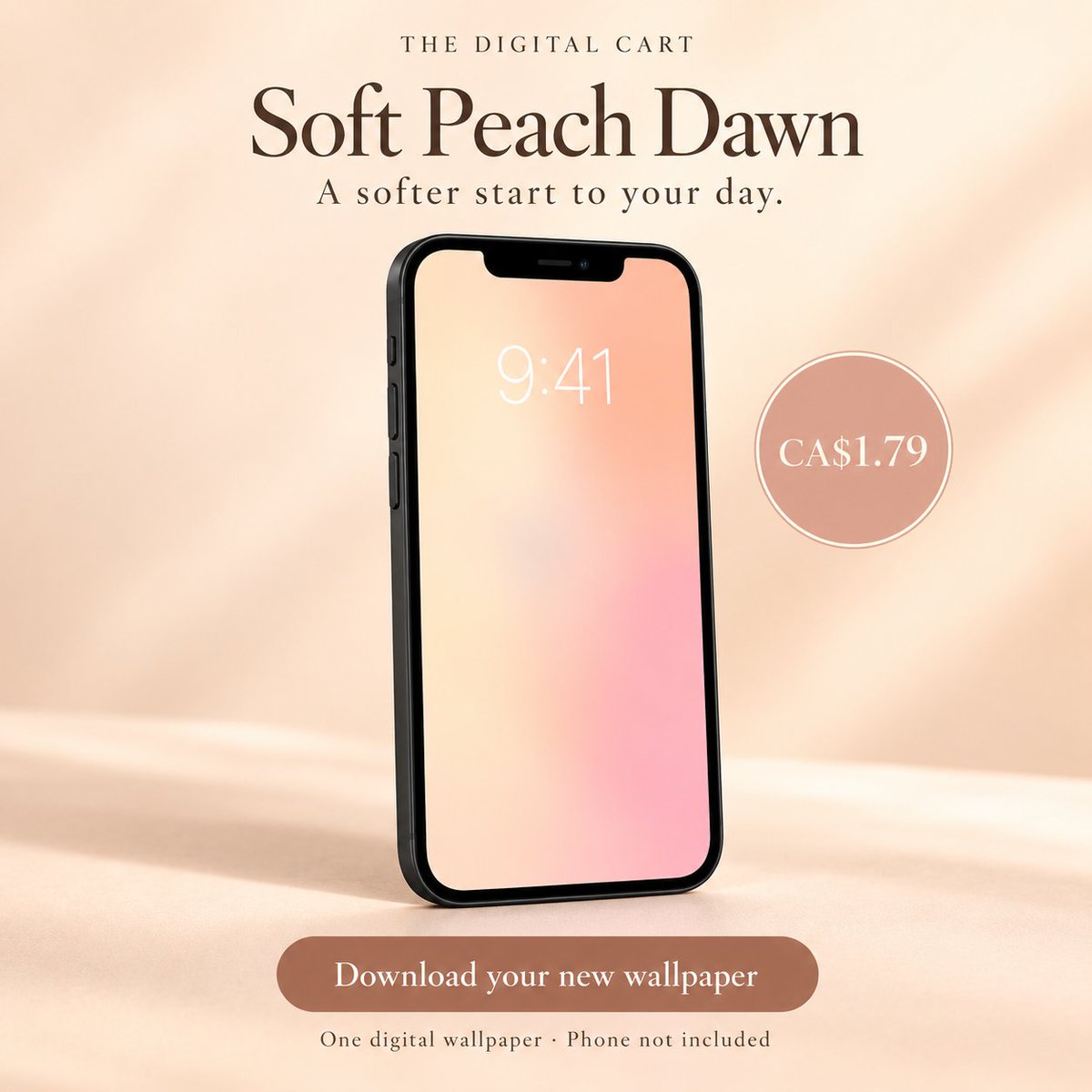getlockcart's tweet photo. A softer start to your day. 🍑 Soft Peach Dawn brings a warm peach-to-cream glow to your phone.

One downloadable wallpaper for CA$1.79.

Download through the link below.

Soft Peach Dawn 🍑

https://t.co/78AIpi2IjO https://t.co/BEXFfpmZ49