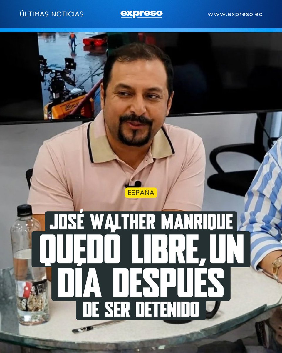 Expresoec's tweet photo. José Walther Manrique Suárez quedó en libertad en España, un día después de ser detenido por Interpol por su presunta vinculación con el caso Progen o caso Apagón. Su abogado confirmó la liberación este 1 de octubre de 2026.

Lee más 👇 https://t.co/vo6nqm3Err https://t.co/A0X6TocghW