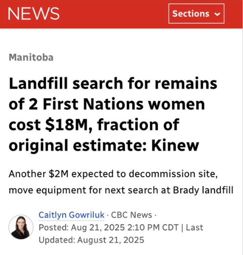 KatKanada_TM's tweet photo. Turns out that it IS possible to conduct a search WITH equipment and everything. 

So two women are worth the search but the alleged 215 kids aren't?

Something doesn't quite add up. https://t.co/0iLt9EcBaV