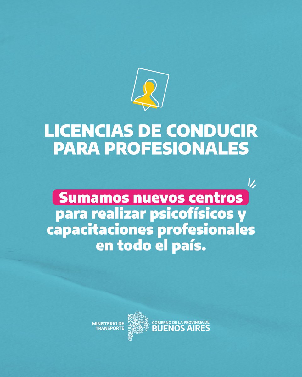 TransportePBA's tweet photo. MÁS OPCIONES PARA TRAMITAR TU LICENCIA PROFESIONAL 🪪✅

Ampliamos la red de prestadores habilitados para realizar las evaluaciones y capacitaciones requeridas para las licencias profesionales interjurisdiccionales. https://t.co/fAUozSo8HO