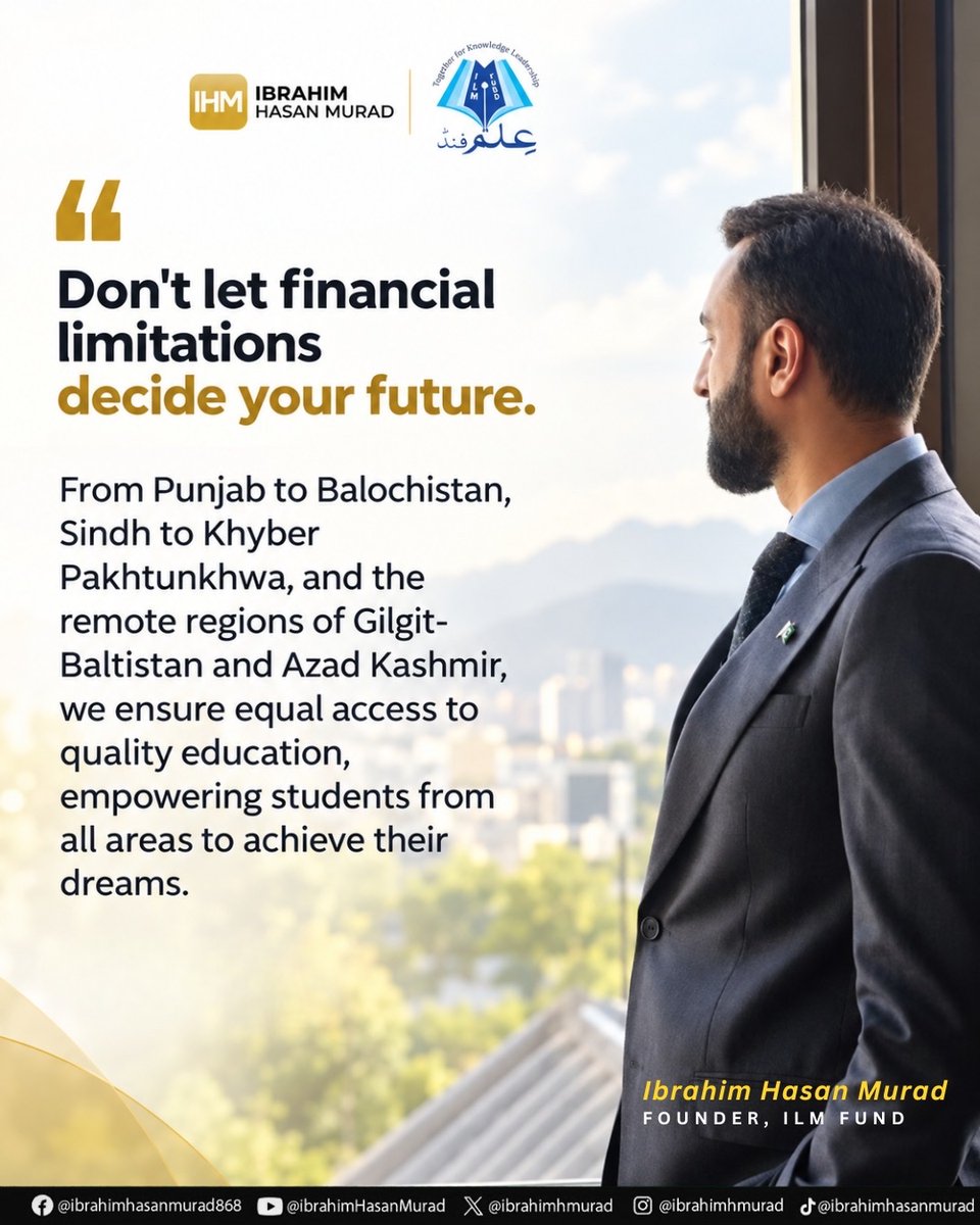ibrahimhmurad's tweet photo. Don't let financial limitations
decide your future.
#ILMFund https://t.co/6up1cAQbgt