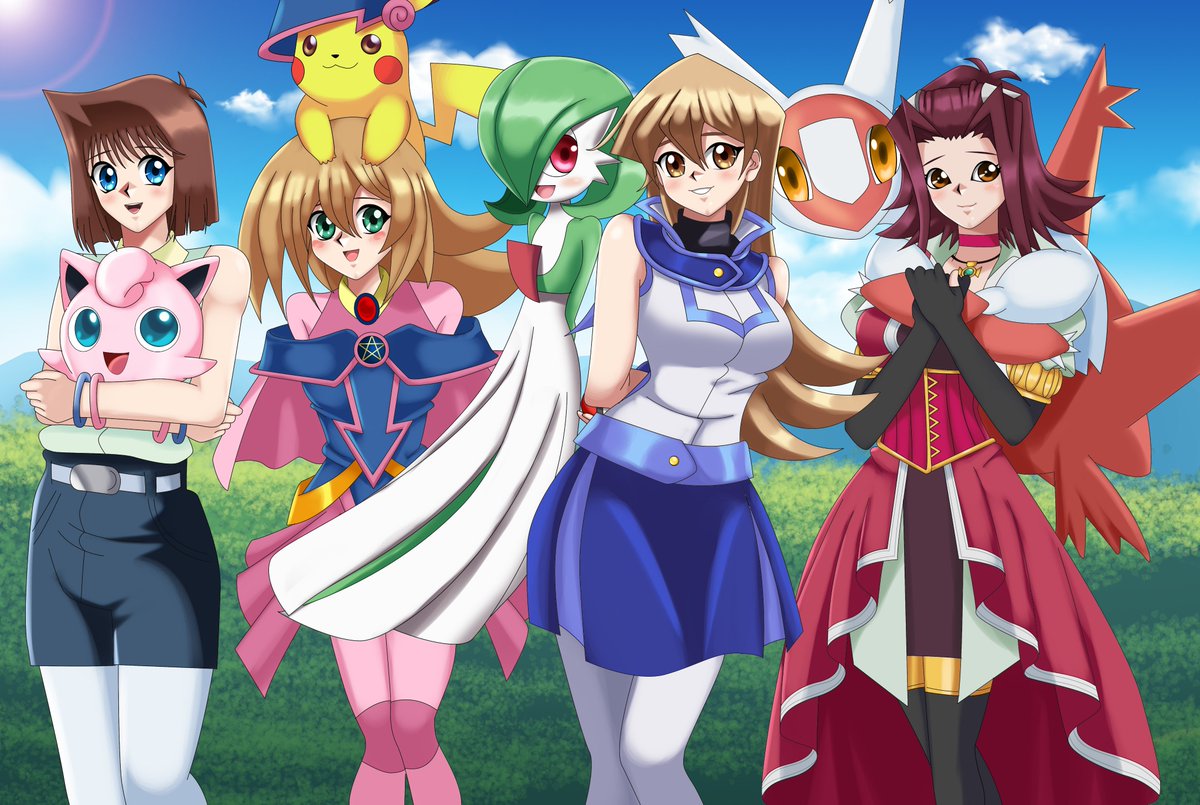 mohamedhatem771's tweet photo. A Pokemon X Yugioh Fanart.

I did a lot of those before but this was for a contest on instagram, so I wanted to draw the Yugioh girls with their pokemon.

#yugiohfanart
#Pokemonartㅤ https://t.co/dOxd45IbHj