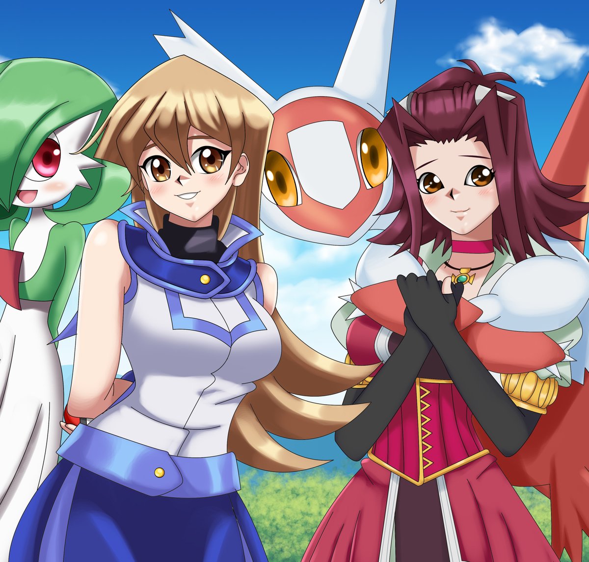 mohamedhatem771's tweet photo. A Pokemon X Yugioh Fanart.

I did a lot of those before but this was for a contest on instagram, so I wanted to draw the Yugioh girls with their pokemon.

#yugiohfanart
#Pokemonartㅤ https://t.co/dOxd45IbHj