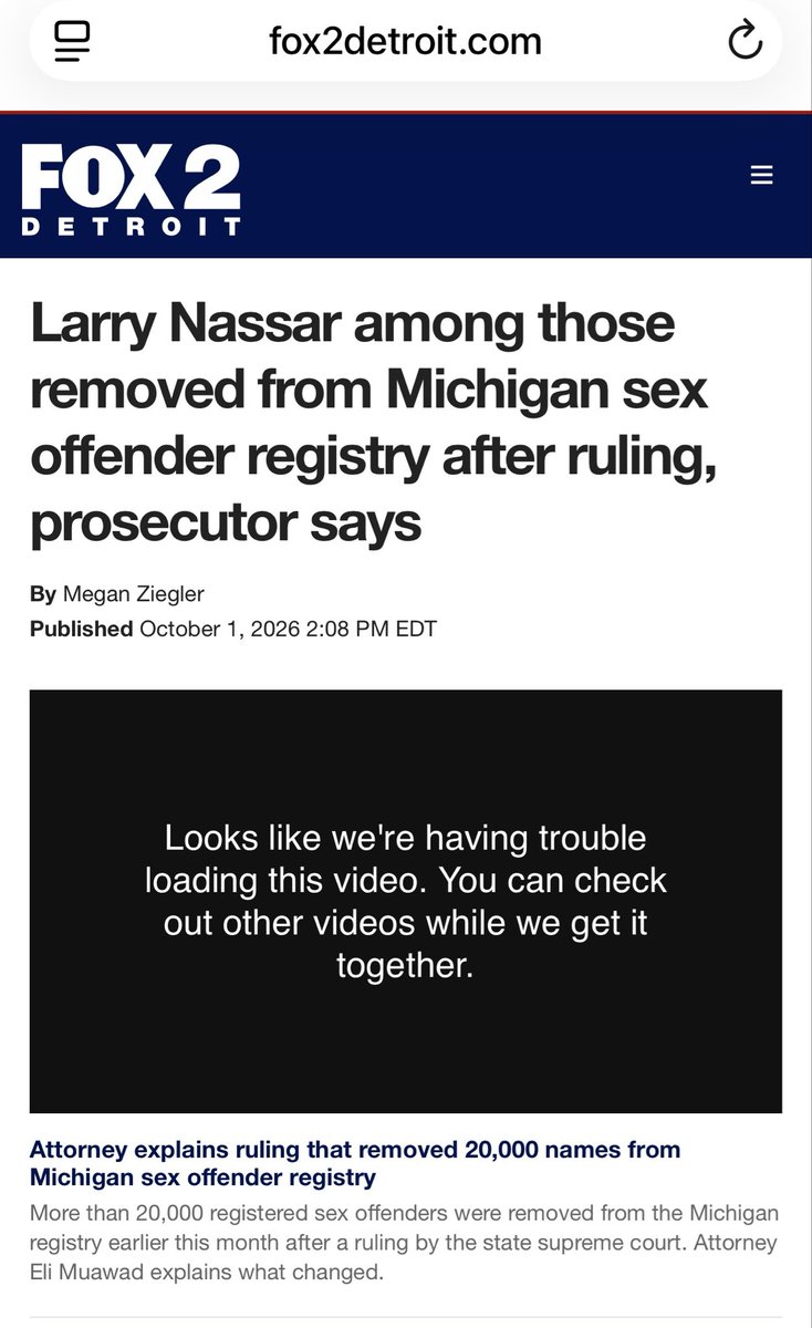 MerGarza's tweet photo. Ahora resulta que quitaron del registro de sex ofenderse a Larry Nassar el coach que abuso al rededor de 140 niñas/adolescentes  de equipo de gimnasia de US, y no solo a él, a 20,000 otras personas más. https://t.co/8sQoeecMS4