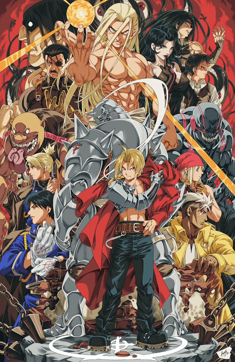 wizyakuza_art's tweet photo. After 10 days of work, finished my first ever Fullmetal Alchemist compilation piece! ⚙️🔥

Every character was hand-drawn — no AI used.

Pre-orders are now LIVE for Prints, Premium Foil Prints, and Canvases! 🙌

#FullmetalAlchemist #Anime #Manga #Artist #Wizyakuza https://t.co/3U0IbUMfup