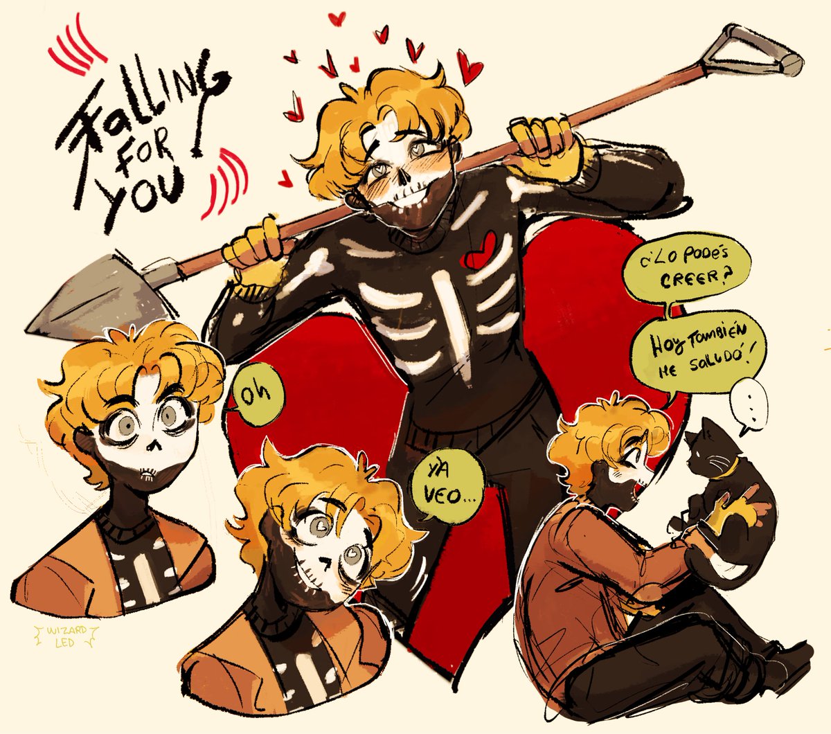 fallenthusiast_'s tweet photo. 🍂 halloween yandere guy 🐈‍⬛🎃💕(art from 2024?) https://t.co/z4BTPp99Vo