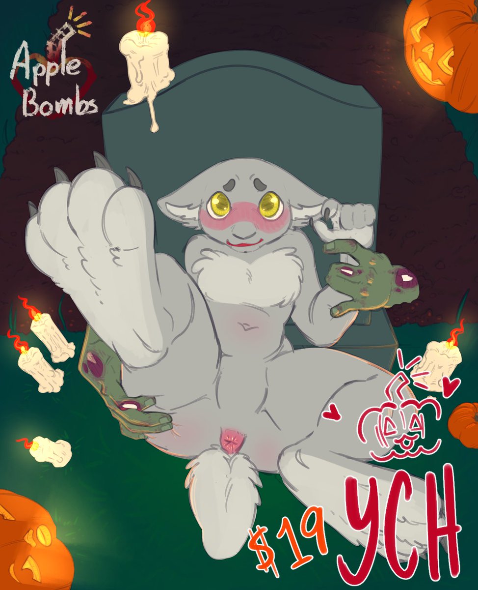 Applebombs's tweet photo. Graveyard YCH 

🎃 All genders, species, and body types allowed

🎃 Expression can be edited 

🎃 A costume is an extra +4$, just tell me what you want!

🎃 Alts and edits of all kinds to the ych are welcome ^^

#halloween #ych #yourcharacterhere #nsfw https://t.co/GGajMtJw25